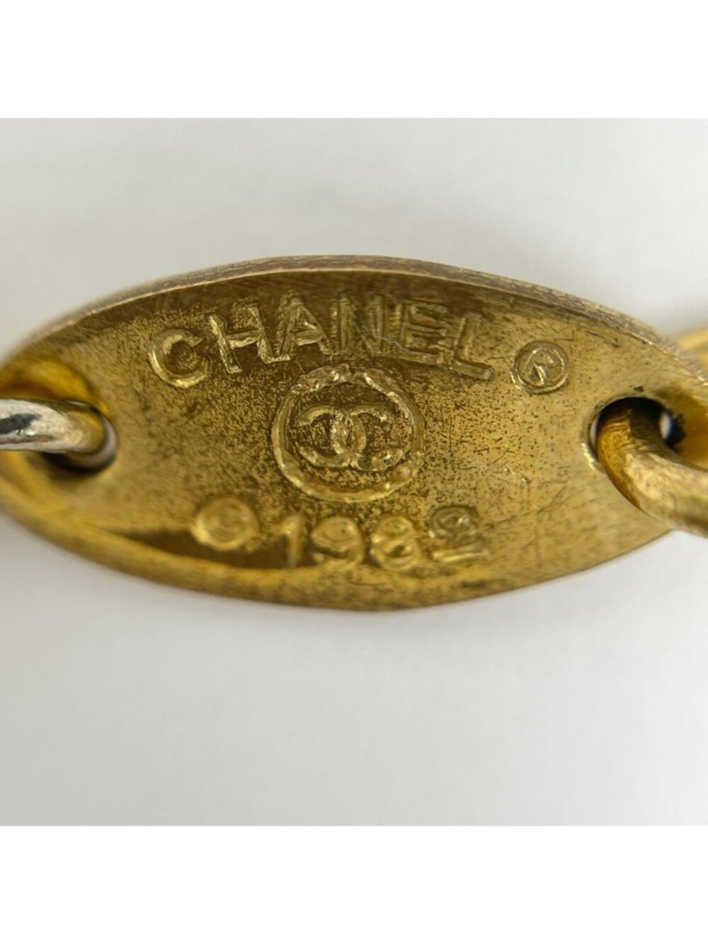 Chanel CC Logo Line Stone Triple Bracelet Gold - Picture 6 of 7